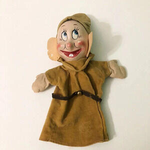 Vintage Dopey Hand Puppet Toy Snow  White Dwarf